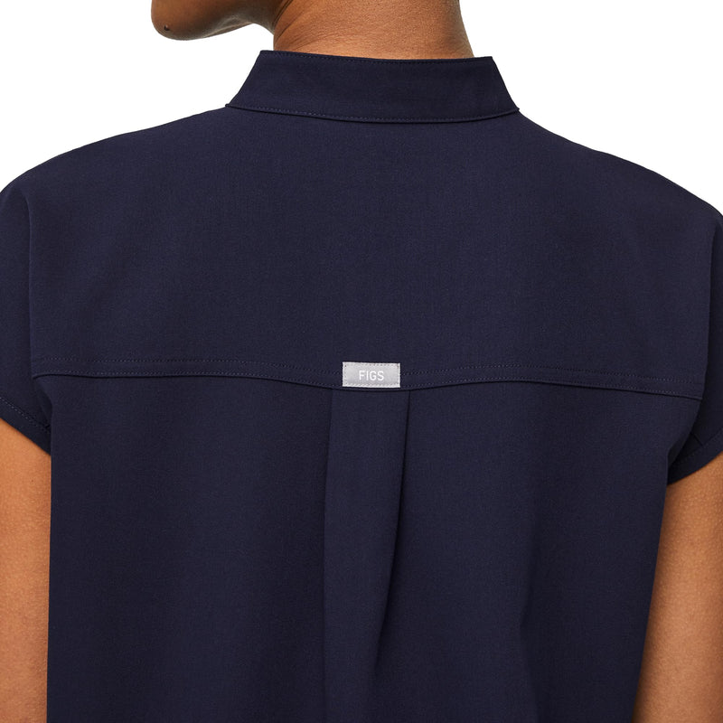 FIGS Rafaela Oversized Scrub Top for Women — Navy Blue, S