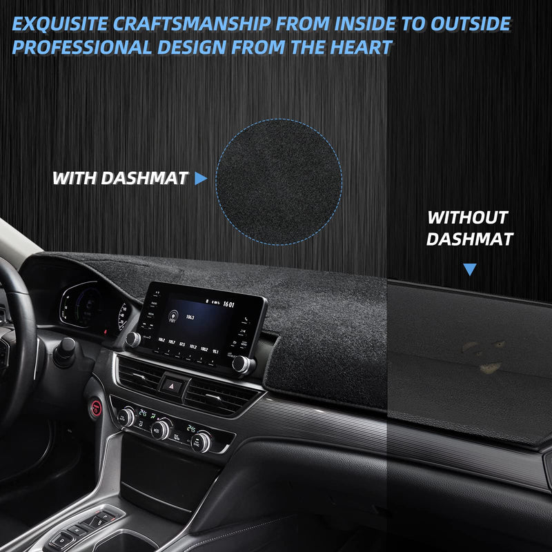 Dashboard Dash Cover Mat Carpet Compatible with 07-14 Chevy Tahoe Suburban Denali Avalanche GMC Yukon/XL,07-13 Chevy Silverado Sierra Without Dash Speaker and Only One Glove Box(Airbag box can open) 07-14 Chevy&GMC(2)