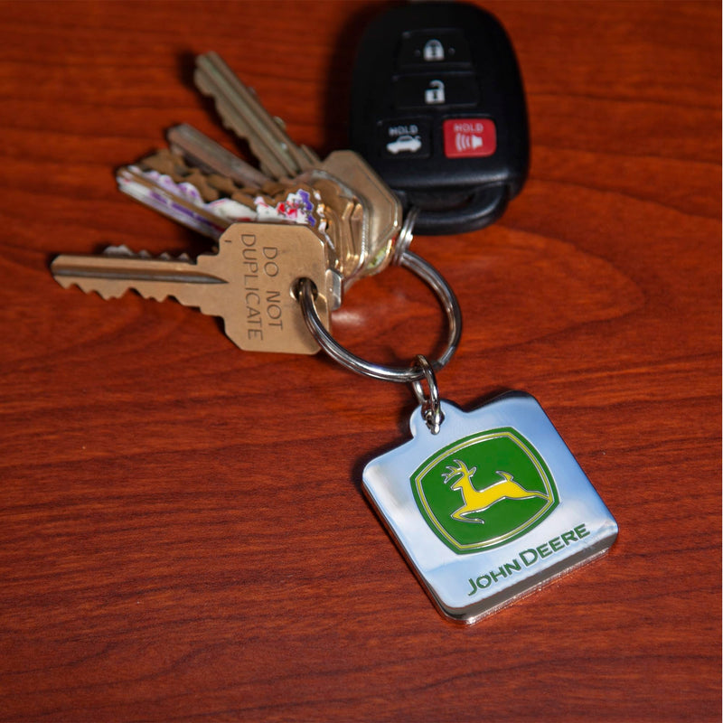 Plasticolor 004173R01 John Deere Logo Enamel Keychain,Silver