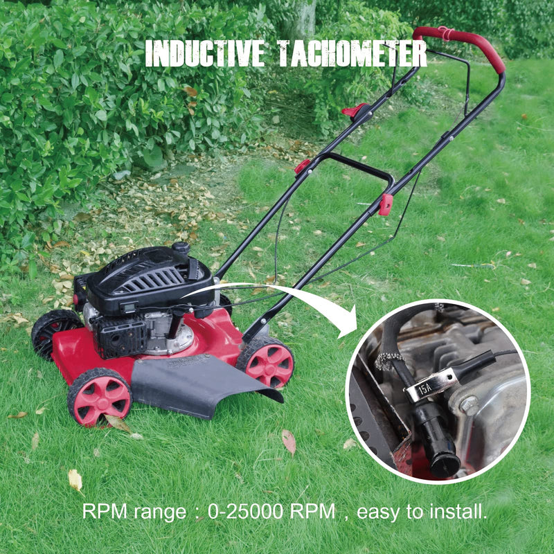  [AUSTRALIA] - Yooreal Digital Tachometer,RPM Gauge Meter with Clip for Push Lawn Mower Car Generator Compressor Chainsaw Snowmobile Motorcycle ATV Truck