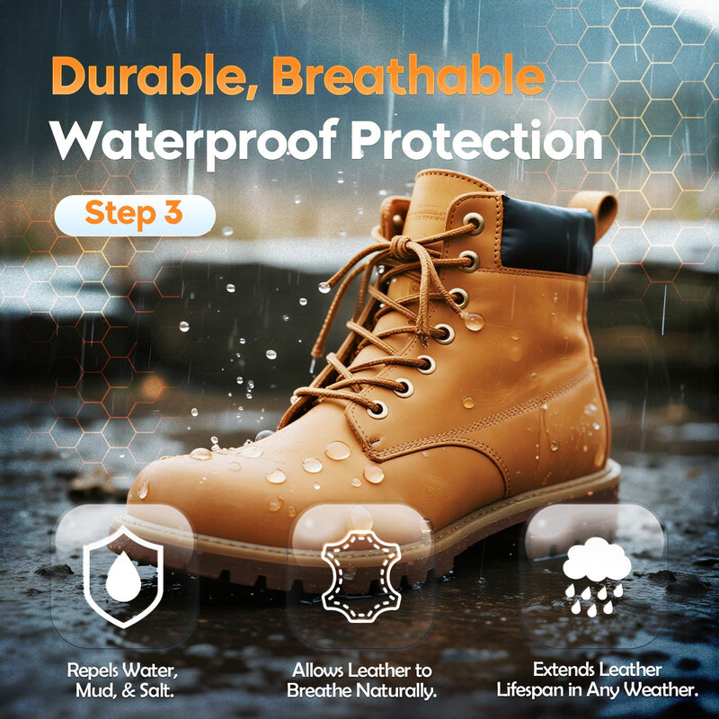 LANBEIDE Leather Boot Care Kit, Boot Cleaning & Shine Kit – Includes Saddle Soap, Mink Oil Conditioner, Waterproofing Wax, and Brushes for Men & Women Cowboy Boots