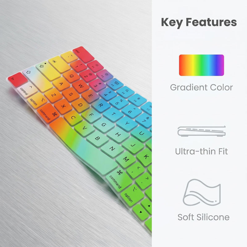 Keyboard Cover Skin Protector Compatible with 2026 MacBook Neo 13" A3404 (Touch ID), Keyboard Cover for MacBook Neo -US ANSI Layout -Colorful