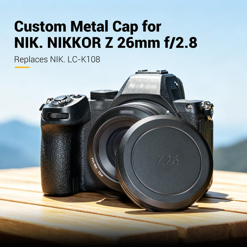 JJC Lens Cap for Nikon NIKKOR Z 26mm f/2.8, Aluminum Anti-Dust Anti-Scratches Lightweight Camera Protection Cover, Replace LC-K108 Front Lens Cap, Compatible with 52mm Filters