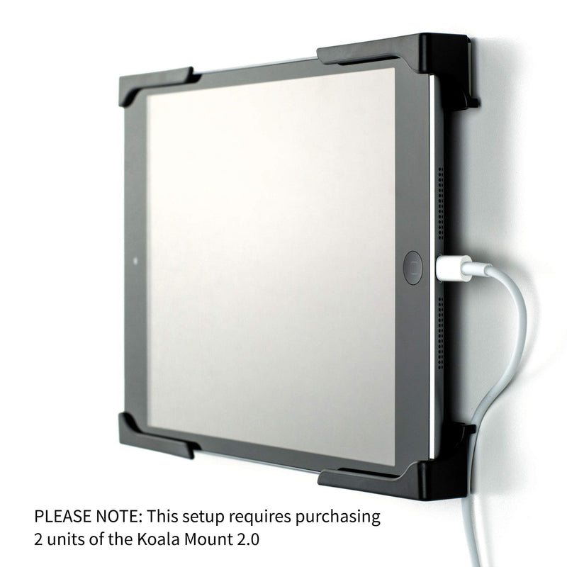 Dockem Koala Wall Mount 2.0: Damage-Free Universal Dock for Smartphone, Tablet, eReader: for iPad 1, 2, 3, 4, Air, Mini, iPad Pro, Samsung Galaxy Tab/Note, Google Nexus, Microsoft Surface (Black) Black