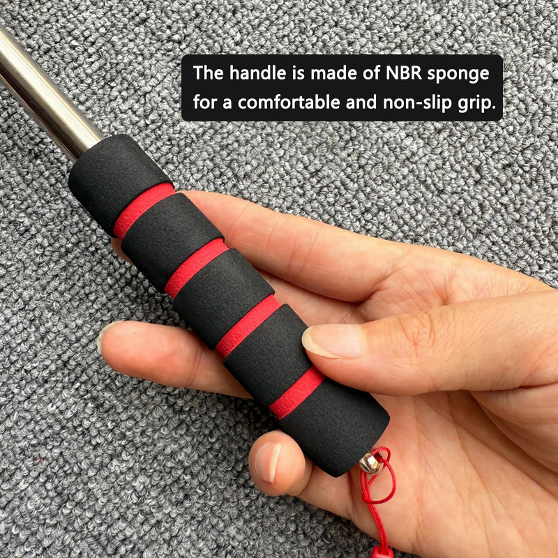 2pcs Extendable Finger Pointer Stick, Red, 11"-37", with Soft Grip Handle, Teacher Hand Pointer for Classroom,Teaching and Presentation, Telescoping Click Stick, Teacher Supplies