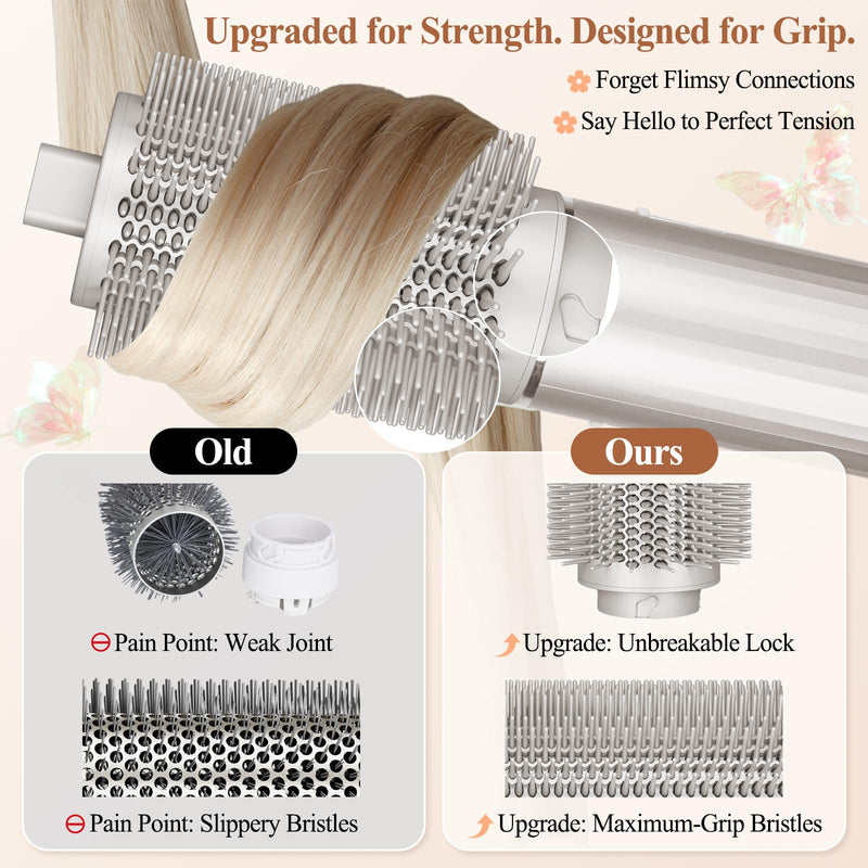 Upgraded Large Round Volumizing Brush and Wave Curl Diffuser Attachment compatible with Shark FlexStyle HD400 Series