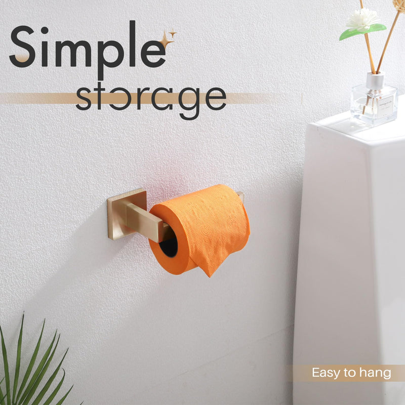 KOKOSIRI Toilet Paper Holders Wall Mounted Toilet Roll Holder for Bathrooms Hardware Washroom, Champagne Bronze Stainless Steel B2003CPG Without Shelf(1 Pack)