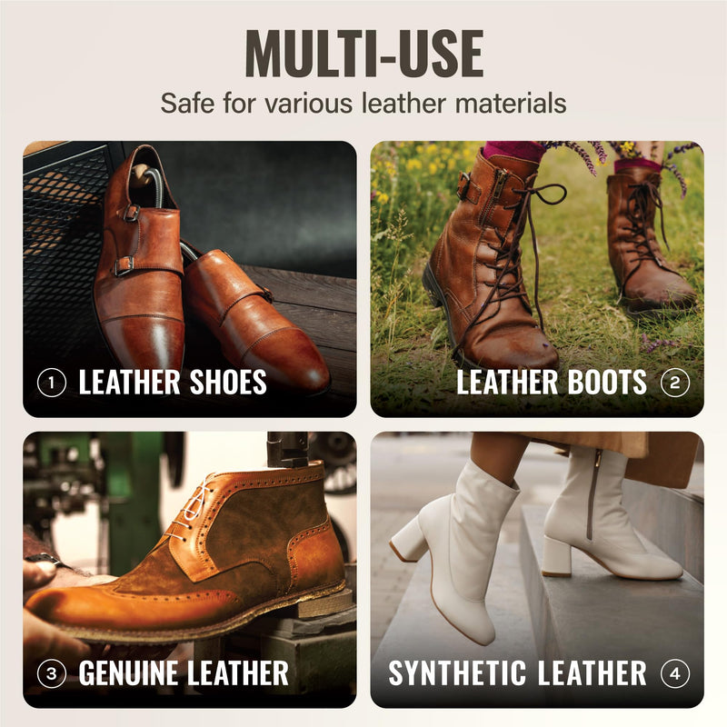 Stone and Clark Original Shoe Polish & Care Kit - Leather Shoe Shine Kit for Men & Women Dark Brown