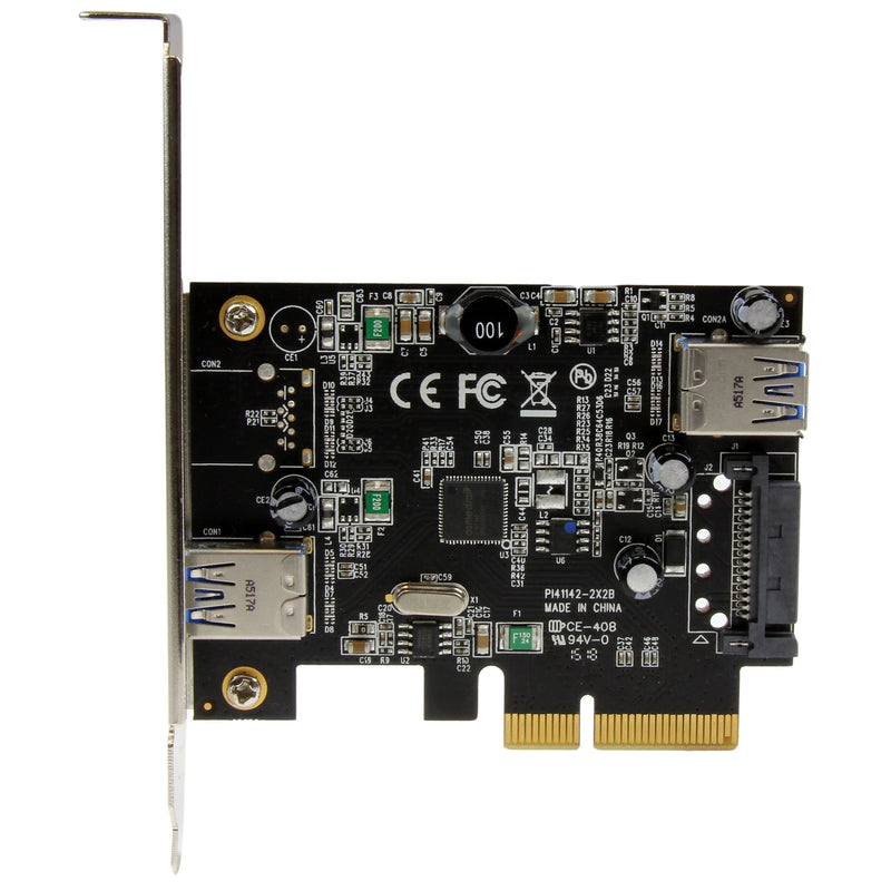 StarTech.com 2 Port USB 3.1 (10Gbps) Card - USB-A 1x External 1x Internal - PCIe USB 3.1 Card with Type-A - PCI Express (PEXUSB311EI) 1x USB-A Ext + 1x USB-A Int