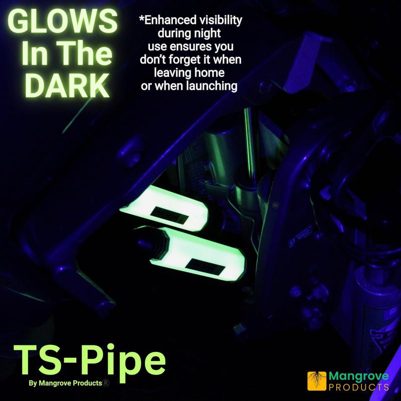 Mangrove Products: Transom Saver, Outboard Motor Support, 3 Ram Wedge, Accessories for Pontoon Boats Glow (1 Pipe)