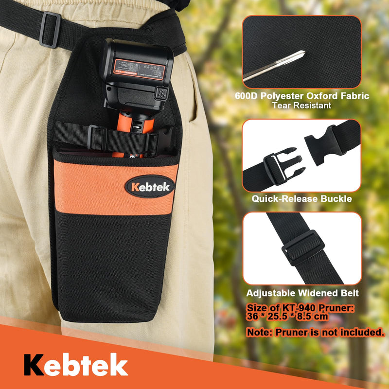 Kebtek Pruner Holster with Belt, Quick-Access Tool Pouch for Pruning Shears, Durable Design with Secure Buckle and Reinforced Liner for Easy Garden & Orchard Work