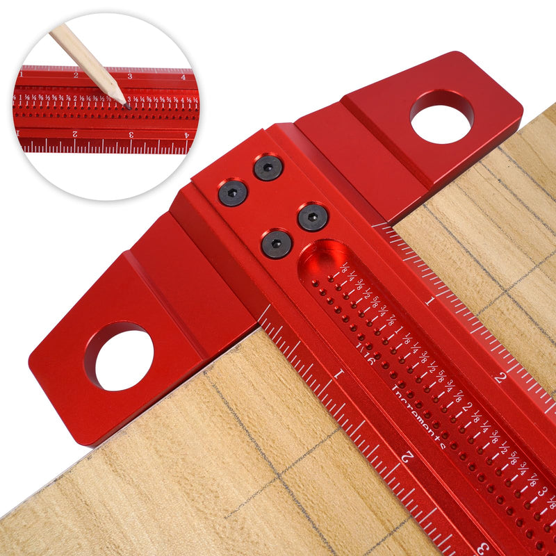 Vicrays T Square Woodworking Ruler - 24 Inch Precision Wood Working Tsquare Rule - Aluminum Alloy Carpenter Work Tool for Crafting, Marking, Layout, Scriber and Measuring 1
