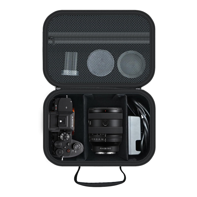 Camera Case for Sony Alpha 7 VI III IV/7R V, Hard EVA Protective Bag | EVA Shell, Shoulder Strap, 4 Adjustable Dividers Compact Travel Bag