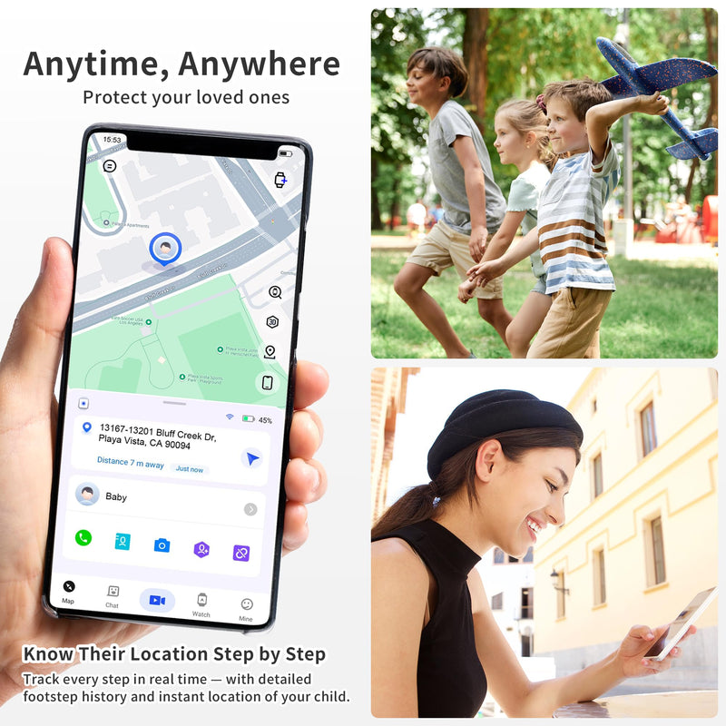 Kids Watch with GPS Tracker, Kids Smart Watch Boys with Video Call Alarm SOS Call Camera Pedometer Stopwatch Caculator Flashlight Birthday Gifts Toys for Boys Age 3-12 Black