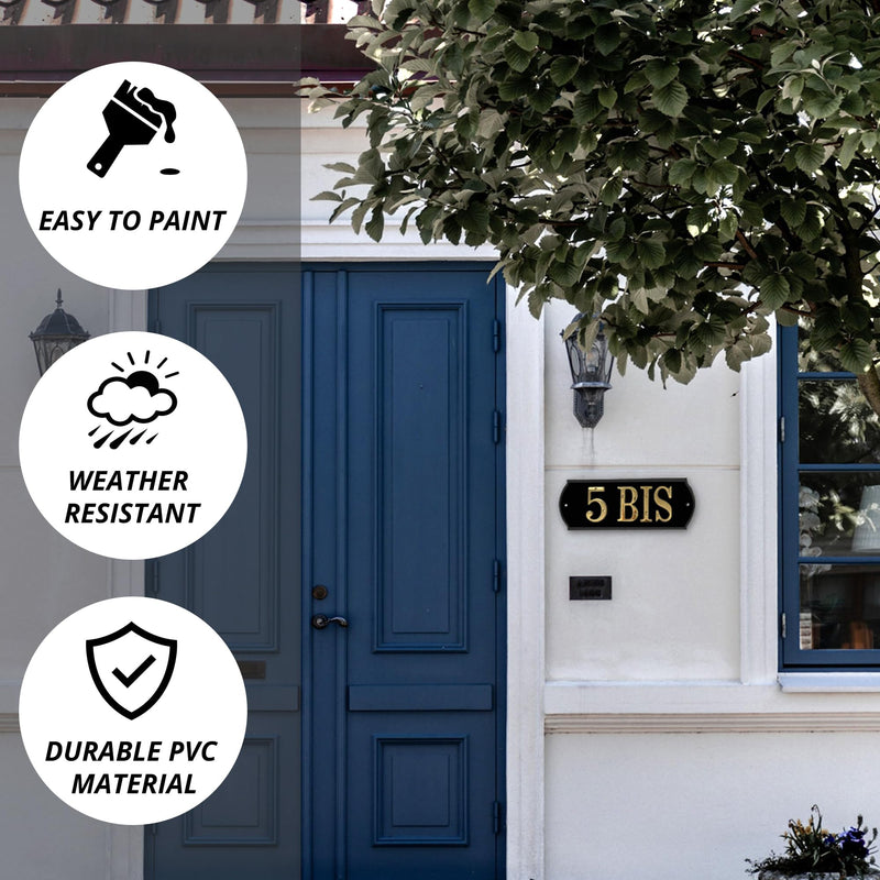 HASWARE Paintable Address Plaque White Block, Modern Design, for DIY, Outside, Home, Street(6" X 16")