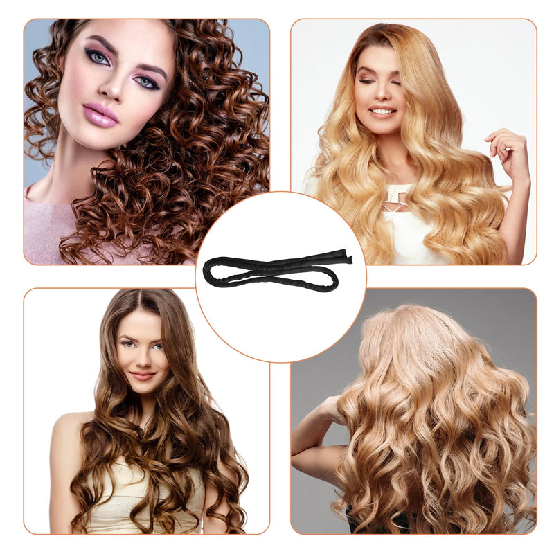 5Pcs Heatless Curlers,Hair Curler No Heat Heated Blowout Rods Rollers Curling Heat Curls Set Soft Velour Satin Curl Headband Wrap Curly,for Girls Women Short Long Medium Sleeping Overnight