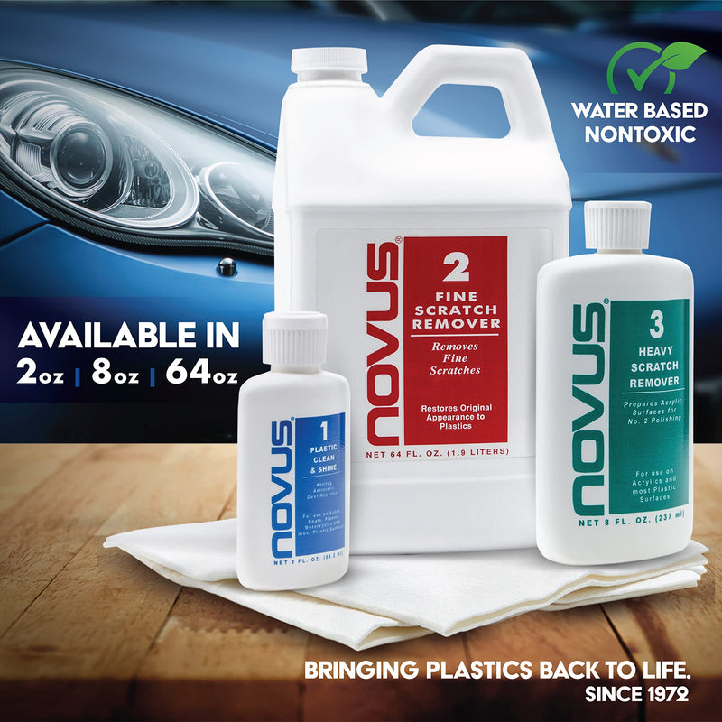 NOVUS 7020 | Plastic Clean & Shine #1 | 8 Ounce Bottle 8 Fl Oz (Pack of 1)
