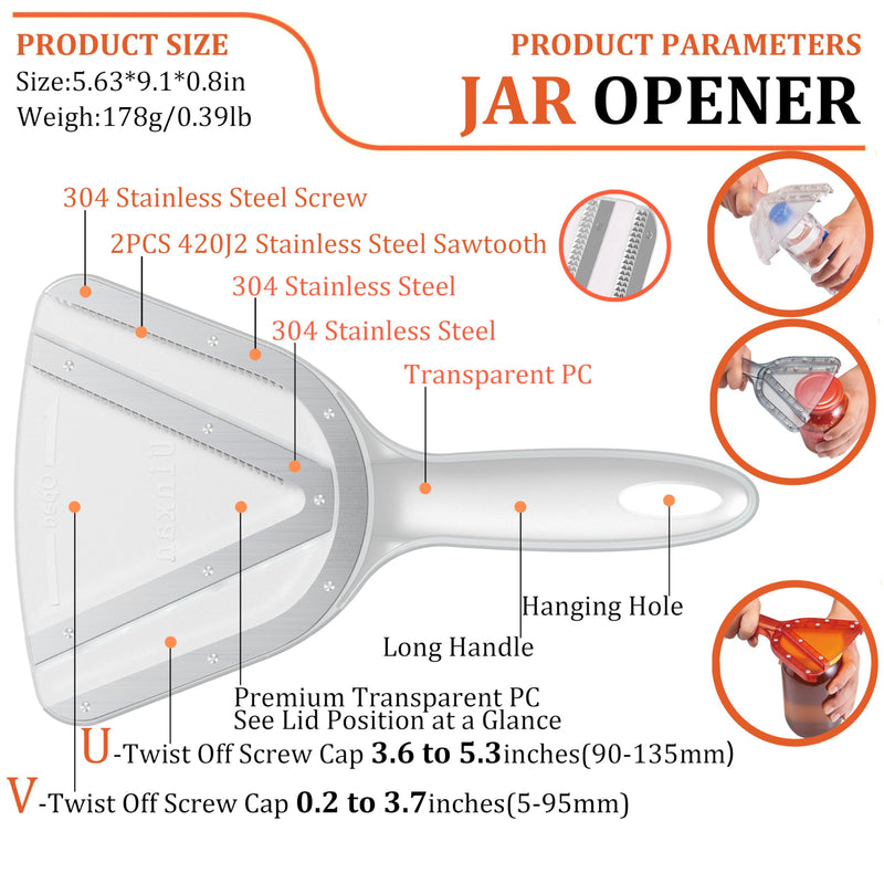 Jar Opener for Weak Hand & Seniors with Arthritis,Easy Twist Off Bottle Caps,Patent | Unique Kitchen Gadgets, Christmas Gifts for Elderly/Women/Men (Blue) Blue