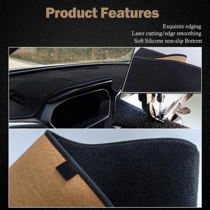 KEYOOG Dashboard Cover Dash Mat Fit for 2012-2007 Le-xus LS LS460 LS600H (for Left Hand Drive),Car Dash Board Mat Anti-Glare Carpet,Non-Slip Pad Sunshield Protector (Black) Black Fit 07-12 LS460/LS600H - (Black)