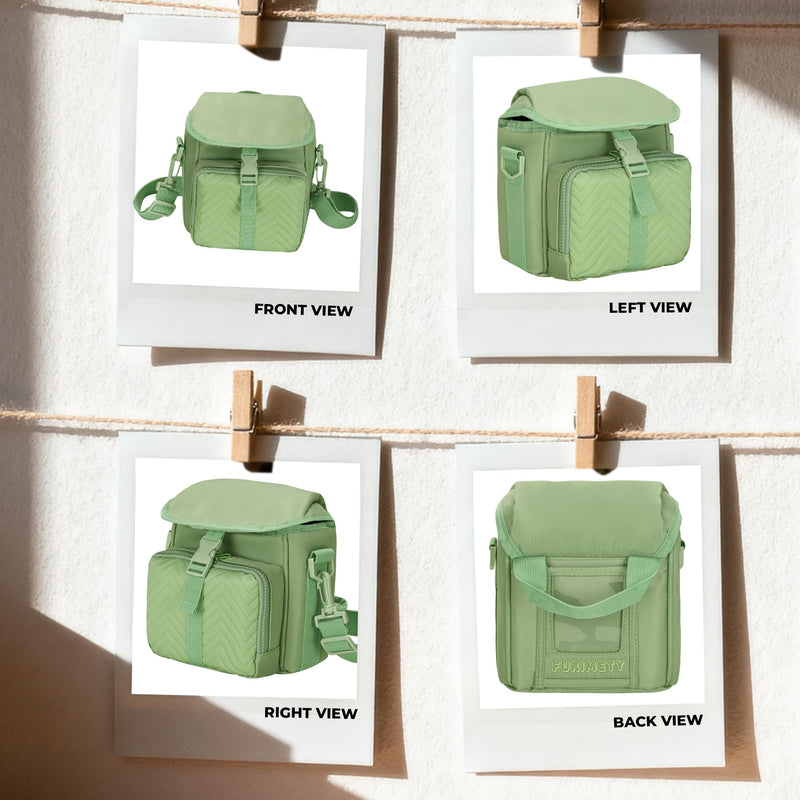 Camera Case for Polaroid Now 3rd/2nd Gen with Photo Display Window | Instant Camera Sling Bag with Clear Display Window, ilted Front Pocket, 8mm Padding, Top Handle and Adjustable Strap, Green