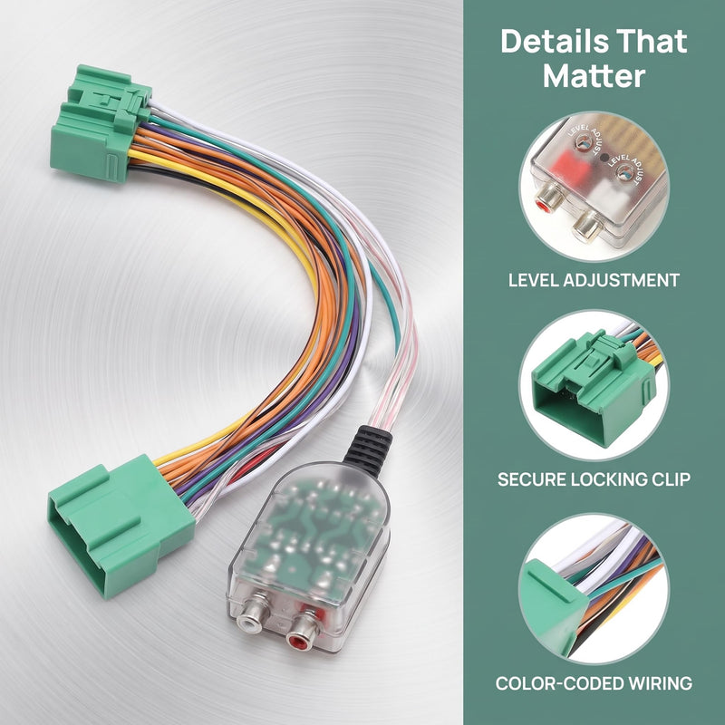 Add A Subwoofer Amplifier Wire Harness,Subwoofer Amplifier Adapter | Plug and Play Car High / Low RCA Converter, Compatible with Chevry Colorado Silverado Sierra 1500 2500/3500HD