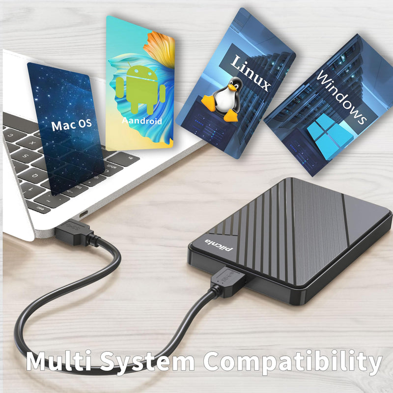 2.5 Inch SATA to USB External Hard Drive Enclosure, Compatible for 2.5 Inch 7mm 9.5mm SATA III HDD SSD Max 6TB Support UASP