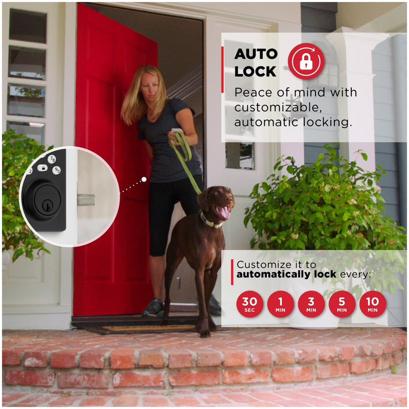 Kwikset 9240CNT-514 Contemporary Powerbolt Electronic SmartCode Deadbolt with RCAL Latch and RCS Strike Matte Black Finish No Size