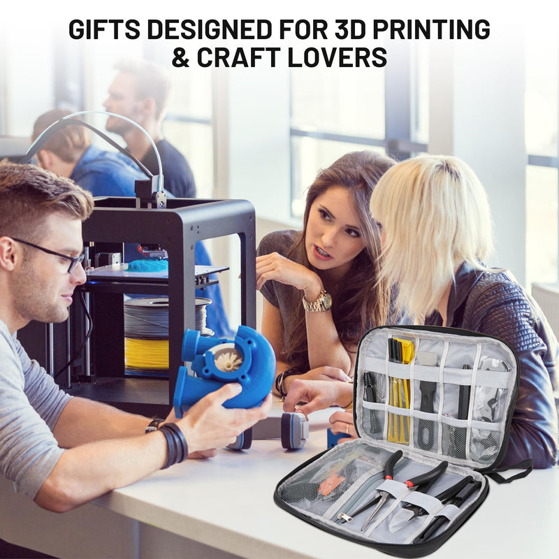 3D Printing Tool Set, 58Pcs 3D Printer Accessories with Deburring Tools, Removal Scrapers, Blades, Pliers, Wrenches, Brushes, Suitable for 3D Printed Finishing, Deburring and Cleaning