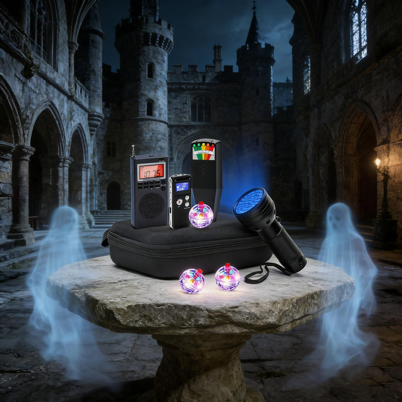 Professional 8 Pcs Ghost Hunting Equipment Kit, All-in-One Ghost Hunting Kit for Paranormal Research, Complete Ghost Investigation Equipment with EMF Meter, Spirit Box & Recorder Foundation