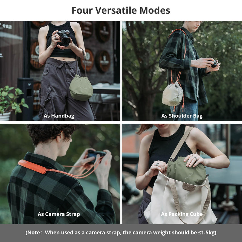 PGYTECH OneGo Drawstring Small Camera Bag Soft Cute Camera Pouch Handbag | Forest Camera Sling Bag Compatible with Mirrorless Cameras/Nikon/Canon/Sony/Fuji/Pocket 4 Camera Case, Forest