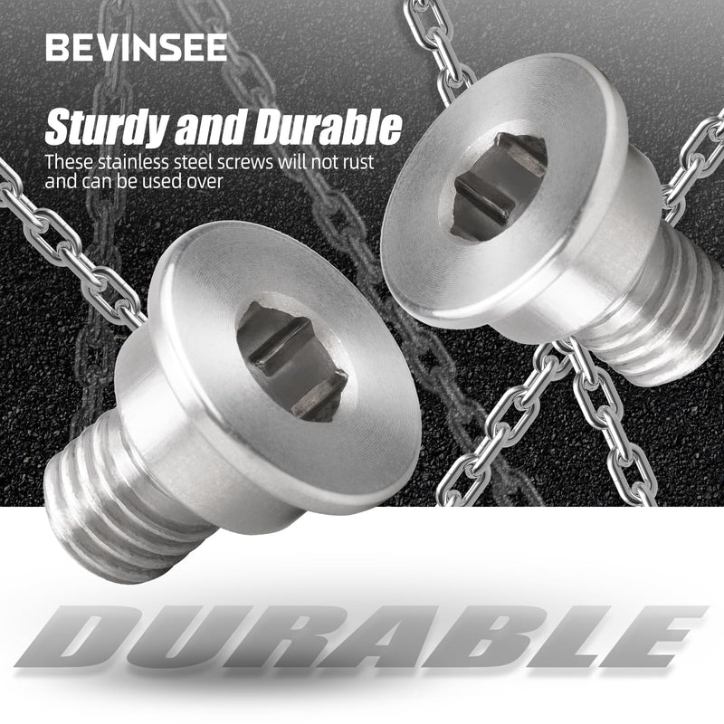 Bevinsee Brake Disc Rotor Screw 34211161806 Compatible with BMW E36 E46 E90 E91 E92 E93 E39 E60 E61 E88 F30 Z3 Z4 320i 323i 328i 330Ci 330d 330xi 335i 525i 530i, Stainless Steel Retaining Screw Stainless Steel-1