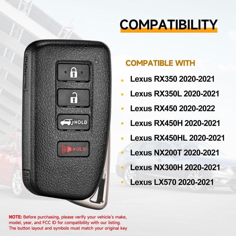 Smart Key Fob Replacement Fits for Lexus RX350 RX350L RX450H RX450HL NX200T NX300H LX570 2020 2021 RX450 2020-2022 Car Keyless Entry Remote HYQ14FLB 315MHz
