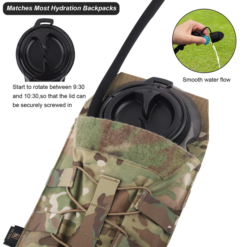 PETAC GEAR 1.5L / 3L Tactical Hydration Pack，Molle Carrier Pouch for 50 oz /100 oz Hydration Bladder Daypack Water Backpack. MC 1.5L combination set