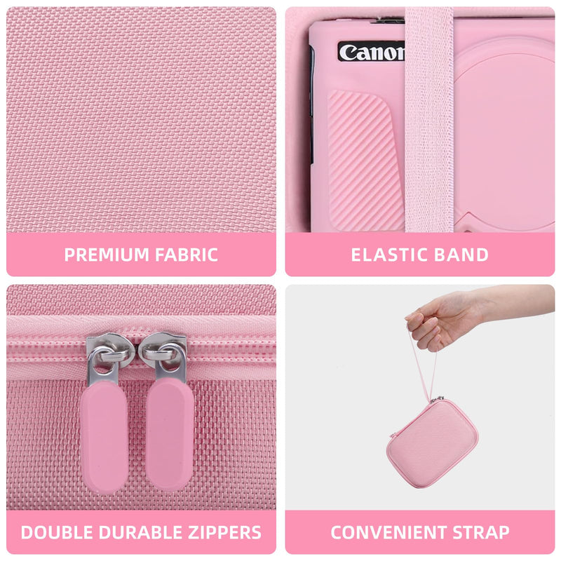 Camera Case for PowerShot G7 X Mark III, Hard Case + Silicone Cover, Pink | Protective Carrying Bag, Dust & Scratch Resistant, Compact Portable, Vlog Shooting & Daily Travel Use