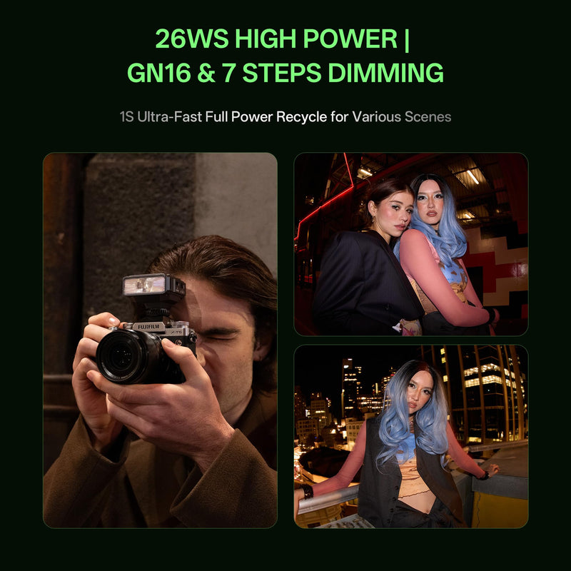 VILTROX Z3 TTL Flash for Sony, GN16, 26W/s 1800mAh Mini Flash for Camera | GN16 Hot Shoe Flash with 1s Recycle Time, USB-C Rechargeable Camera Flash with 7-Level Manual Power Control