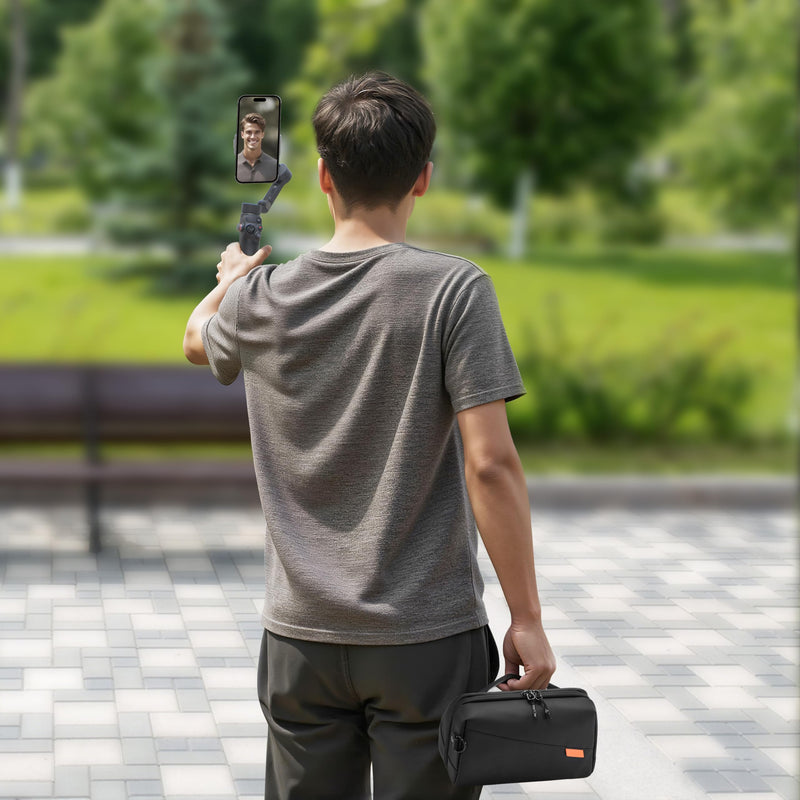 Carrying Travel Case for Insta 360 Luna Ultra Bag Accessories | Go Ultra X6 X5 X4 Air Organizer Multilayer Storage Soft For DJI Osmo Mobile 8 7P Pocket 4 4P 3 with Shoulder Strap