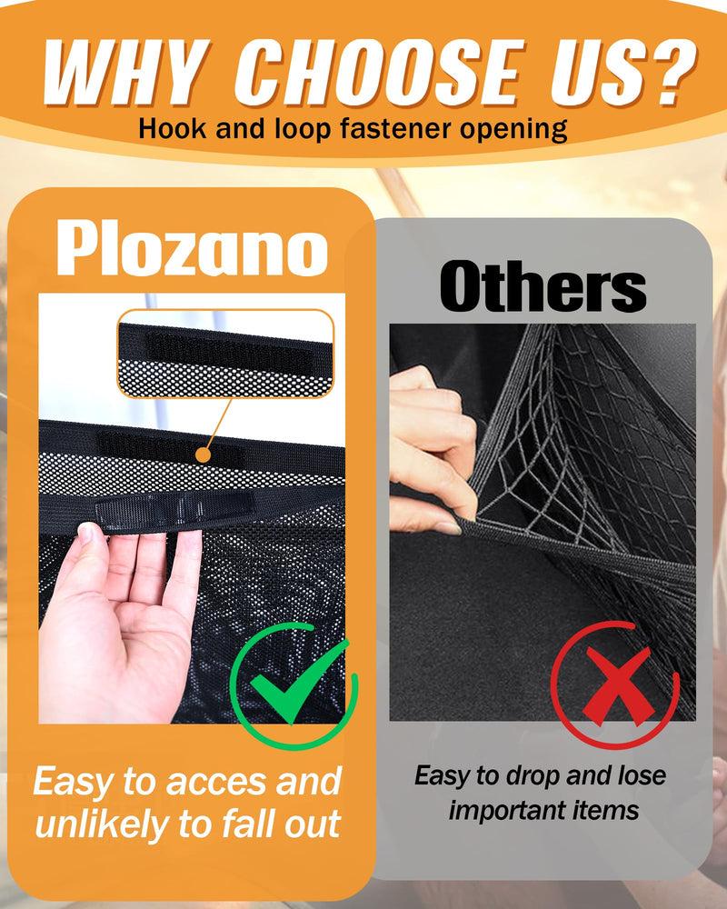 PLOZANO Boat Storage Bag with 3 Divisions, Adjustable Organizer, Mesh Tackle & Life Jacket Holder, Suspended Net for Leaning Post (32 INCH) 32 INCH