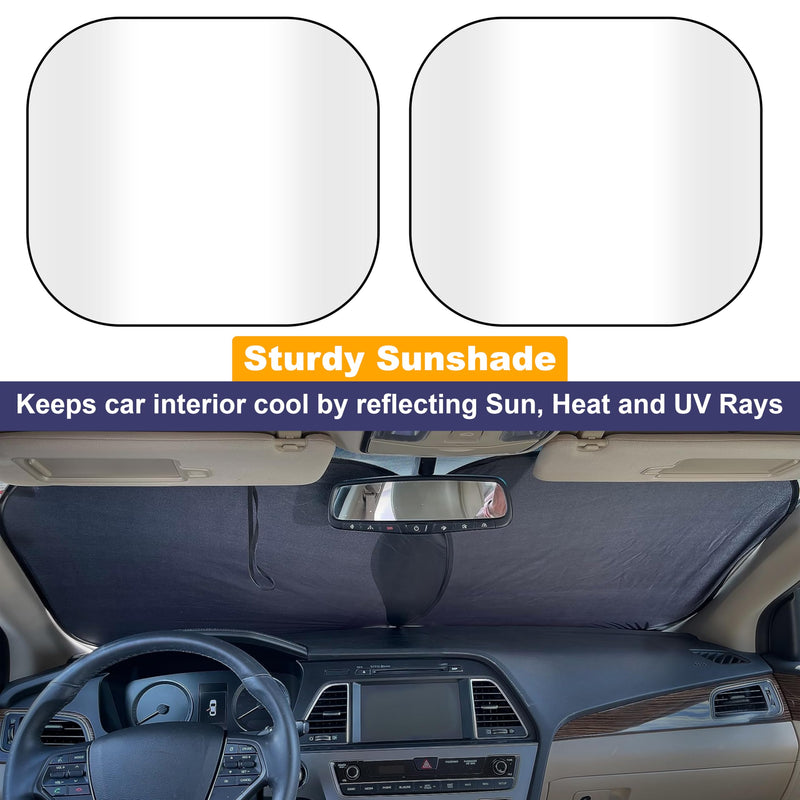 EcoNour Car Windshield Sun Shade Foldable | Front Windshield Shade for Sun, Heat and UV Rays | Sunshade for Car Front Window and Interior Sun Protection | Medium (31 * 28 inches)