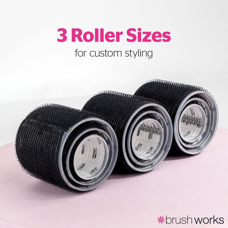 Brushworks Ceramic Thermal Hair Rollers, 9 Pack Assorted Sizes | 60mm, 48mm, 35mm, Small, Medium & Large, Heat Retaining, Voluminous, Bouncy, Long-Lasting Curls and Waves