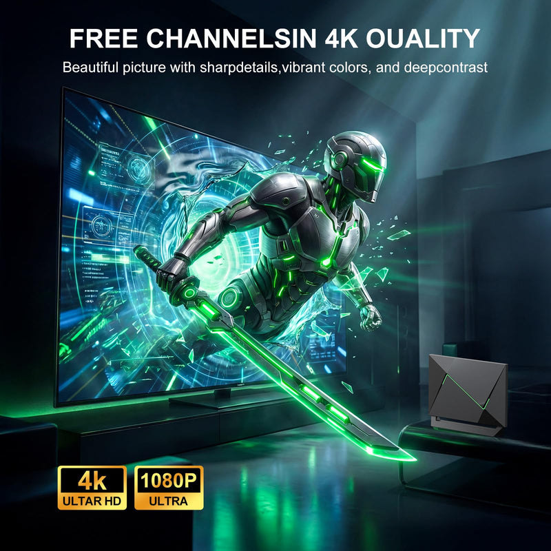 2026 TV Antenna for Smart TV Indoor for Local Channels HD Digital Antenna Outdoor Long Range Reception with Amplifier Signal Booster Supports 4K 1080p HD Greenish-black