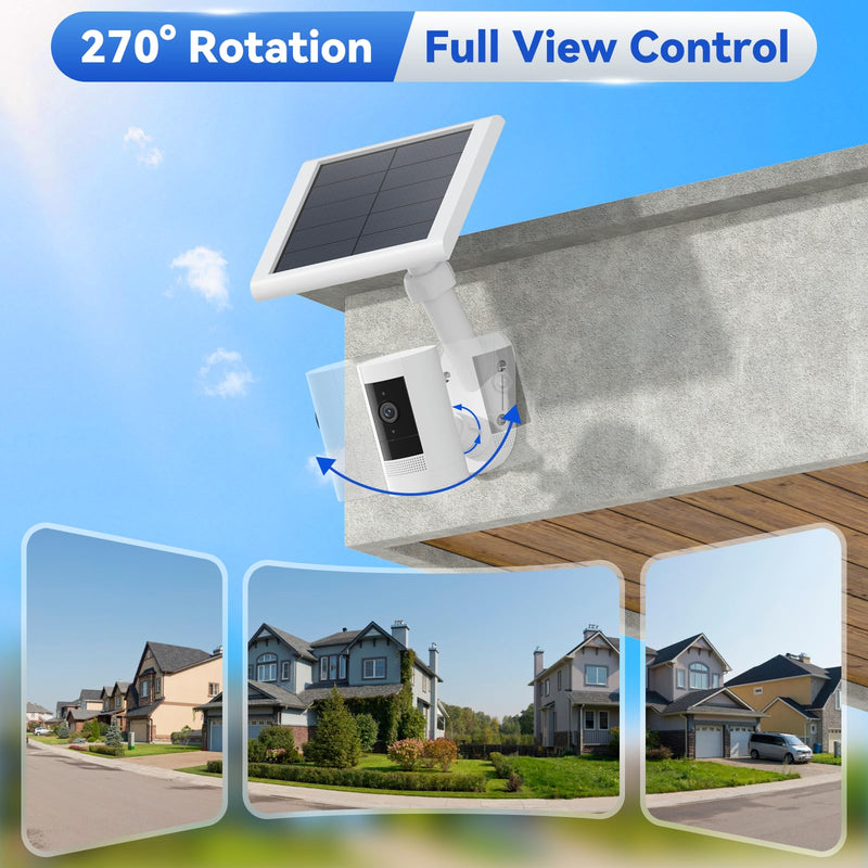 Universal 2-in-1 Wall Mount for Camera and Solar Panel, Compatible with Ring Stick Up Cam/Spotlight Cam Battery/Plus/Pro, Blink, Arlo, Wyze, 360° Adjustable, Easy Install Kit