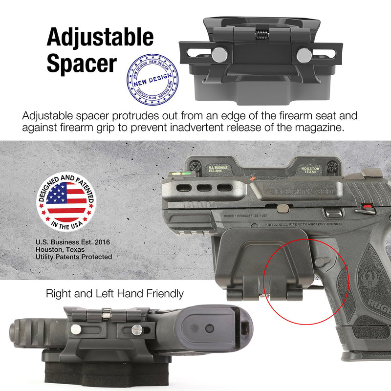 Stinger Gun Mount, Car Holster, Universal Magnetic Gun Mount with Trigger Guard Protection, 30 lb Neodymium Magnet, Gun Magnet Mount for Car, Truck, Desks, Safes, Walls