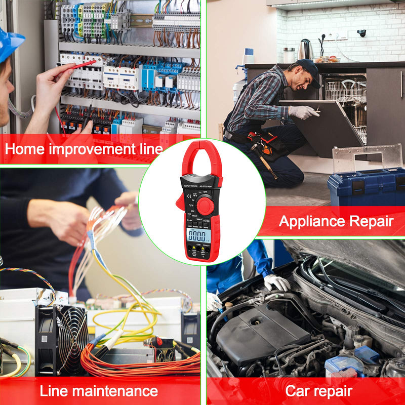 Clamp Meter 6000 Counts Bluetooth Clamp Multimeter 1000A AC/DC Current TRMS Clamp-on Ammeter Auto-ranging Measure Volt Amp Ohm Continuity Diode NCV-AP-570S-APP