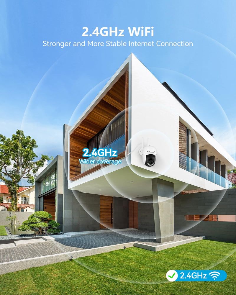 Jennov 5MP Wireless Security Camera System – Add-On Outdoor/Indoor Camera (Outlet-Powered)，Night Vision, Motion Detection, IP66 Weatherproof, No Subscription Required，Only Work with P48 System P48 Add On Camera