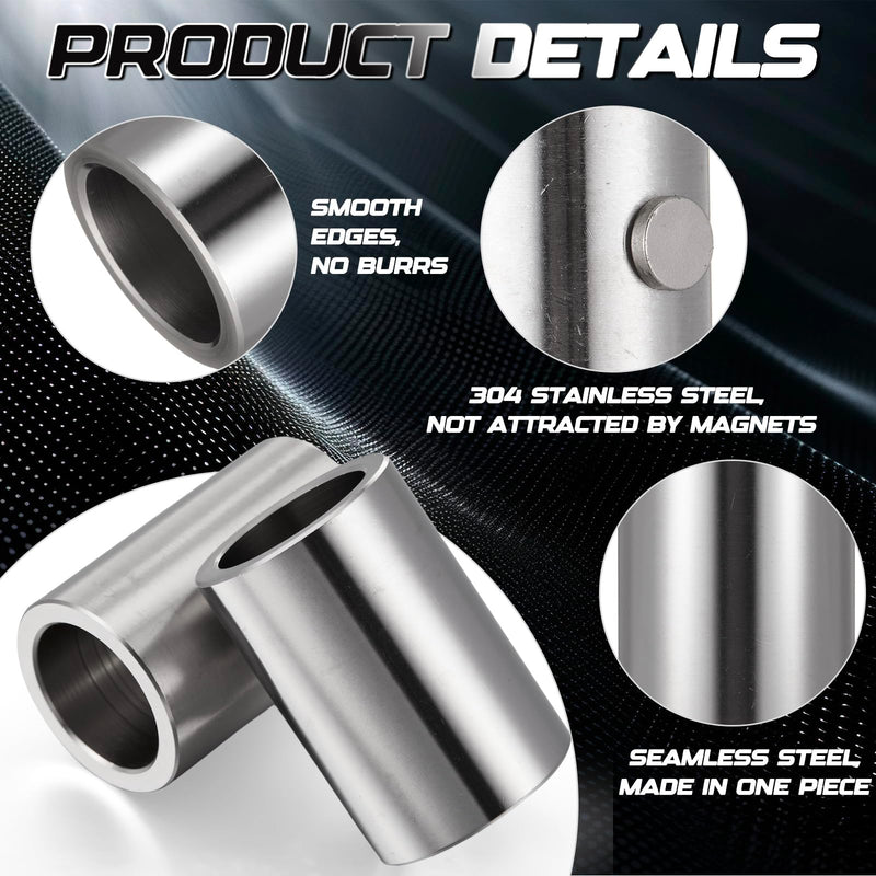 Yaocom 10 Pcs Stainless Steel Spacer 1" OD x 3/4" ID x 2" Length Round Spacer Unthreaded, Screw Standoff Bushing Plain Finish Round Metal Spacers for 3/4 Screws Bolts and Rods 1 x 3/4 x 2 Inch