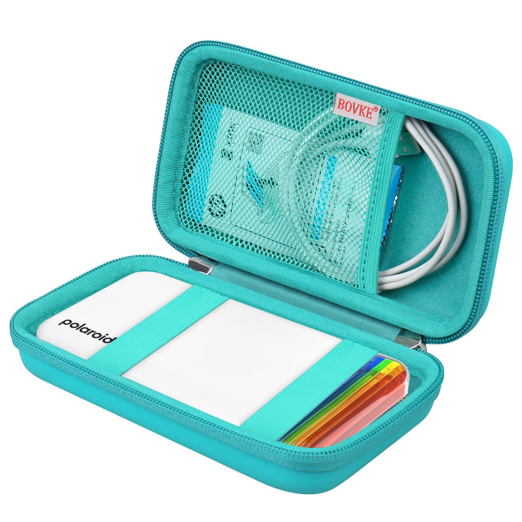 BOVKE Carrying Case for Polaroid Hi-Print 2nd Generation Bluetooth Connected 2x3 Pocket Photo Dye-Sub Printer, Mesh Pocket for Polaroid Hi-Print Paper - 2x3 Paper Cartridges and Cables, Turquoise