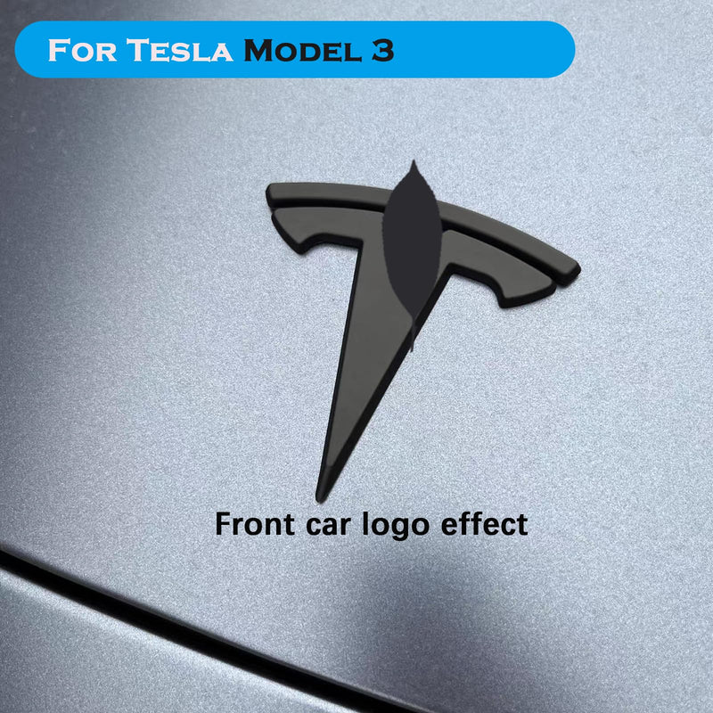 YHCDSEA for Model 3 Emblem Badge Sticker Cover, fit for Model 3 Logo Decals Accessories (Matt Black) M3-Matt Black