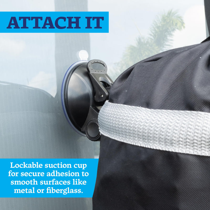 STAR BRITE Mesh Trash Bag with Locking Suction Cup & Litter Guard Cinch Tie - for Boats, RVs, Gold Carts, & Outdoor Adventures - Durable & Washable, 5 Gallon Capacity (52074)… Large