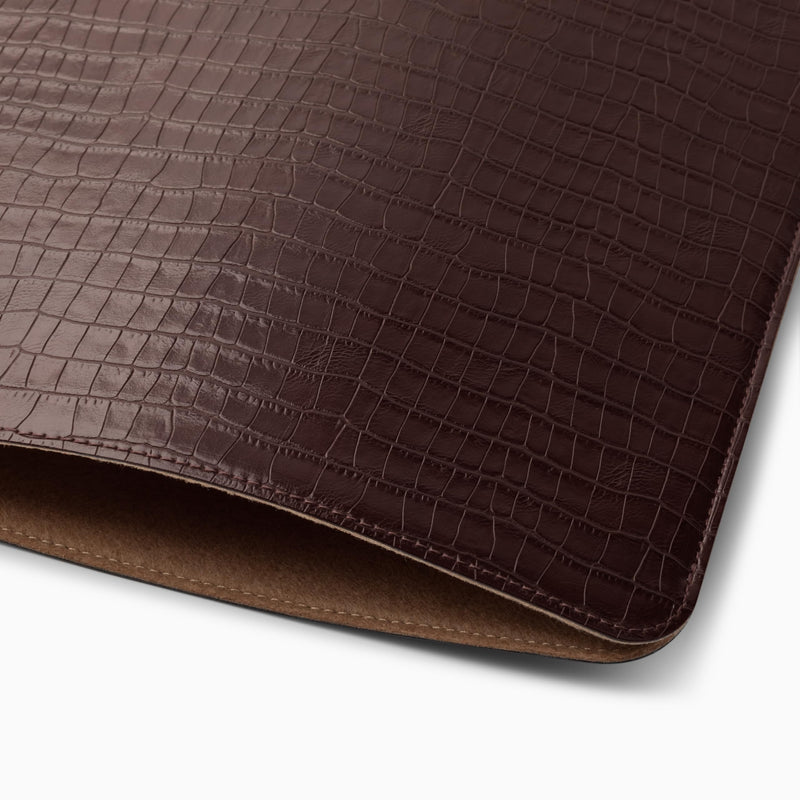 Comfyable 13 Inch Croc-Embossed Faux Leather Laptop Sleeve, Compatible with 13" MacBook Air M5 2026, MacBook Neo & MacBook Pro M2 2022, Slim Computer Case, Briarwood For 13" MacBook Pro & Air & Neo