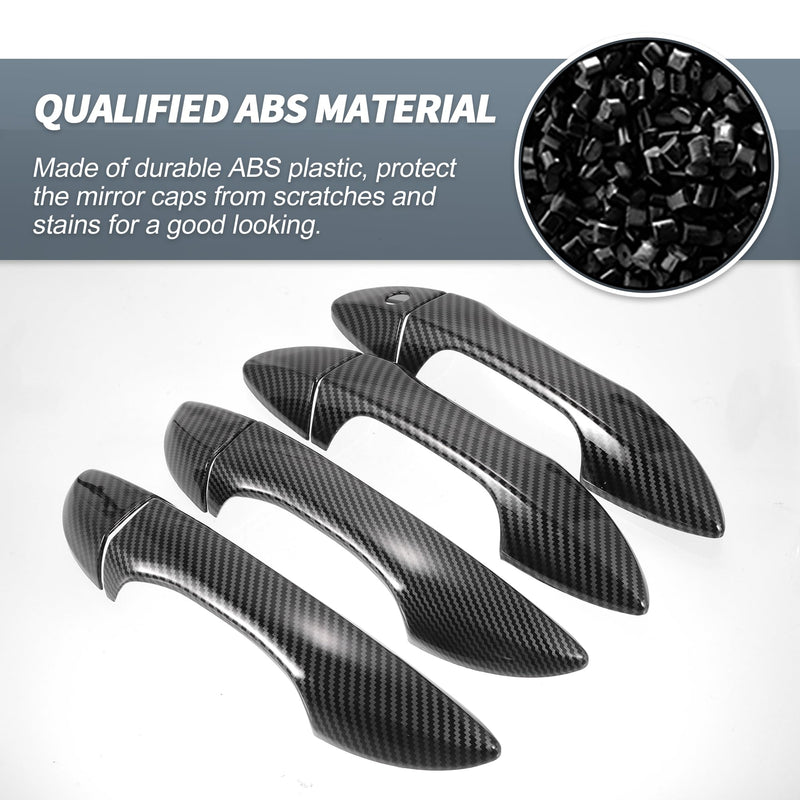 X AUTOHAUX Set Car Rear View Driver Passenger Side Mirror Cover Cap Overlay Black Carbon Fiber for Toyota Corolla 2014-2018 Mirror Guard Covers Exterior Trims